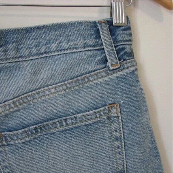 Free People We The Free Denim Shorts Distressed High Waist Button Fly Raw Hem 26 - Picture 10 of 11